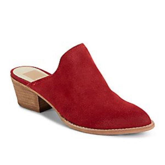 Dolce Vita Shoes - Dolce Vita Shanny Red Suede Leather Open Back Booties Sz 9